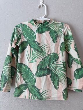 Kids Long Sleeve Rashguard - Green Palm Print